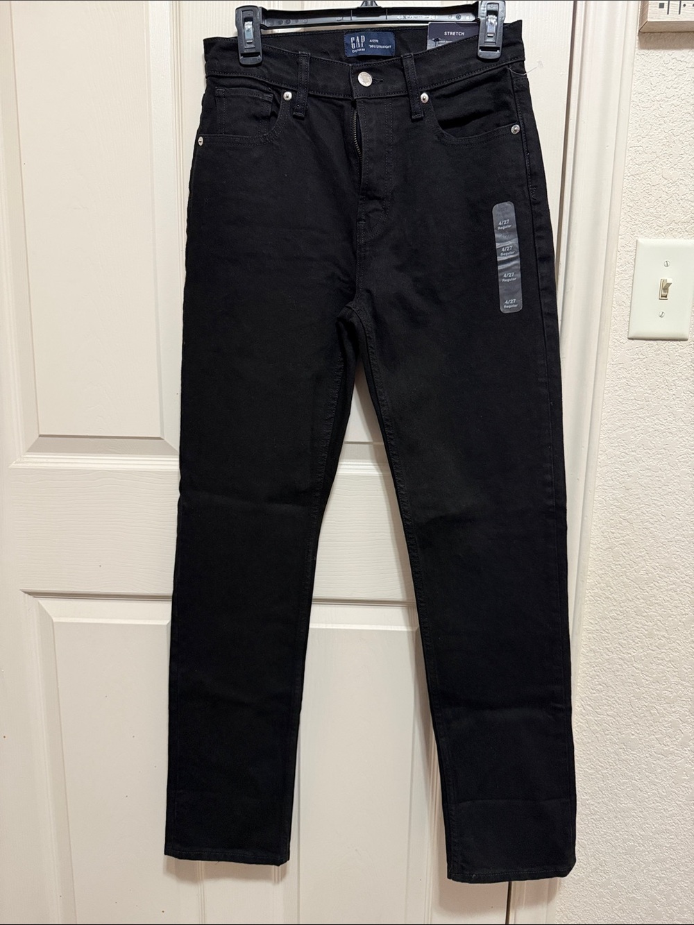 GAP Black High-Rise Straight-Leg Jeans
